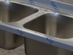 RVS gootsteen keukenblad, schoon rvs